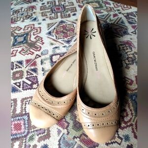 Isaac Mizrahi Live! Leather Ballerina Flats With Decorative Punching Detail